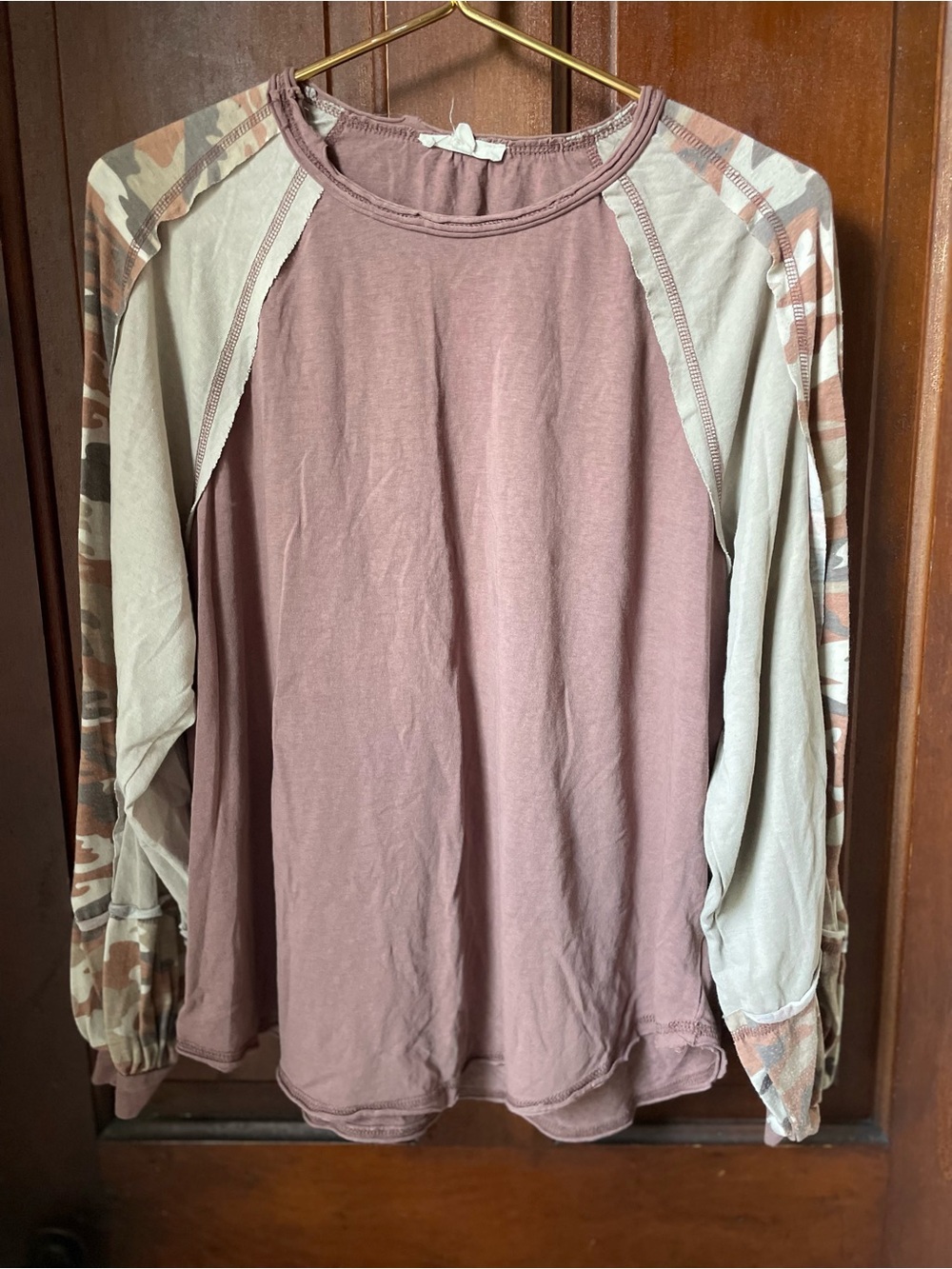 Easel women's small long sleeve brown top